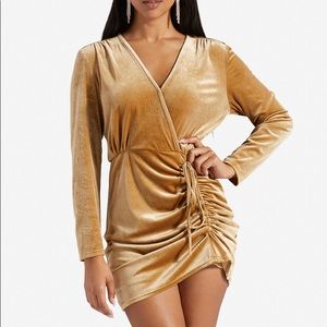 Front Wrap Velvet Mini Dress